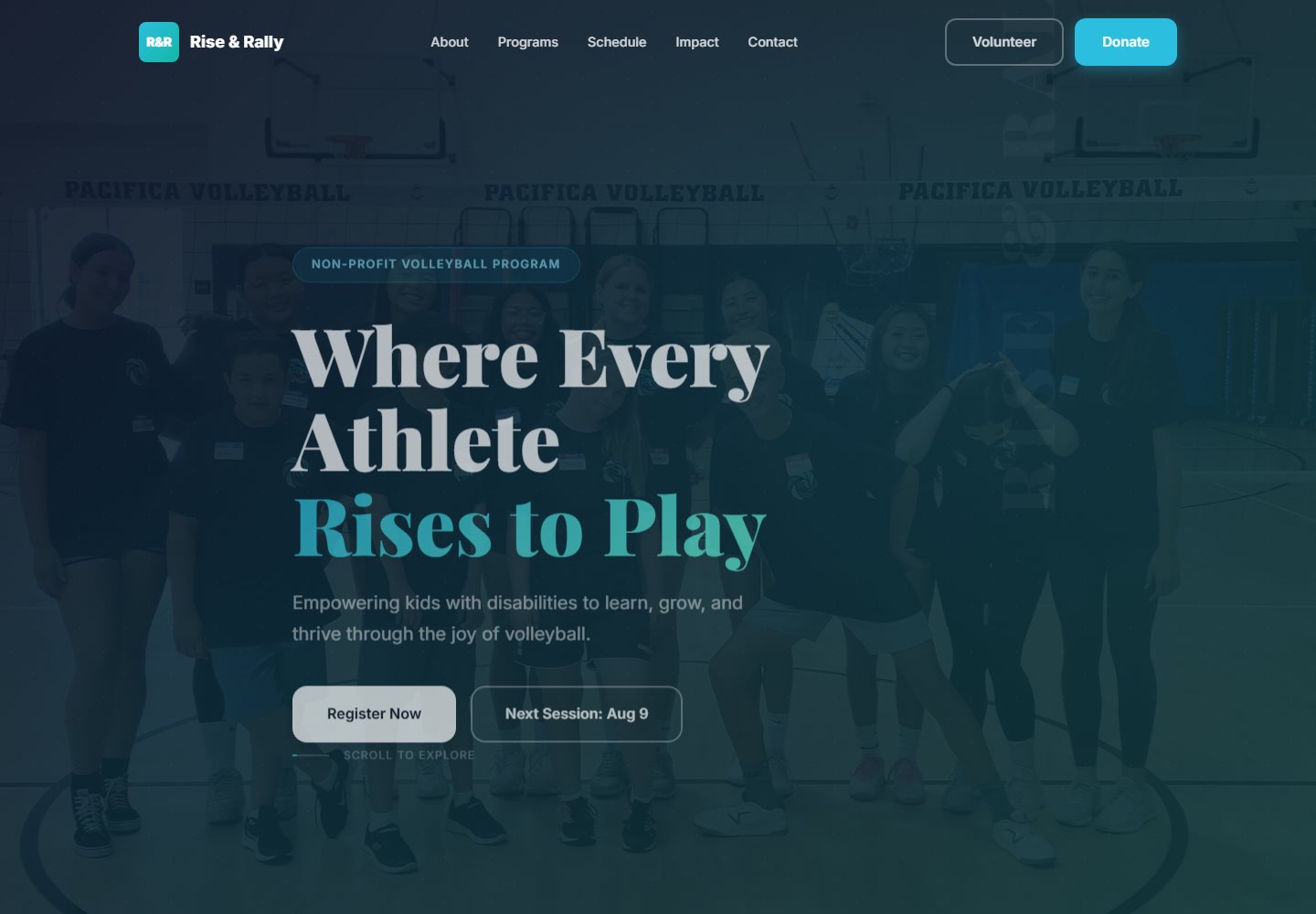 Rise and Rally homepage